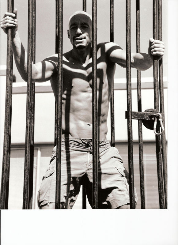 man in cage